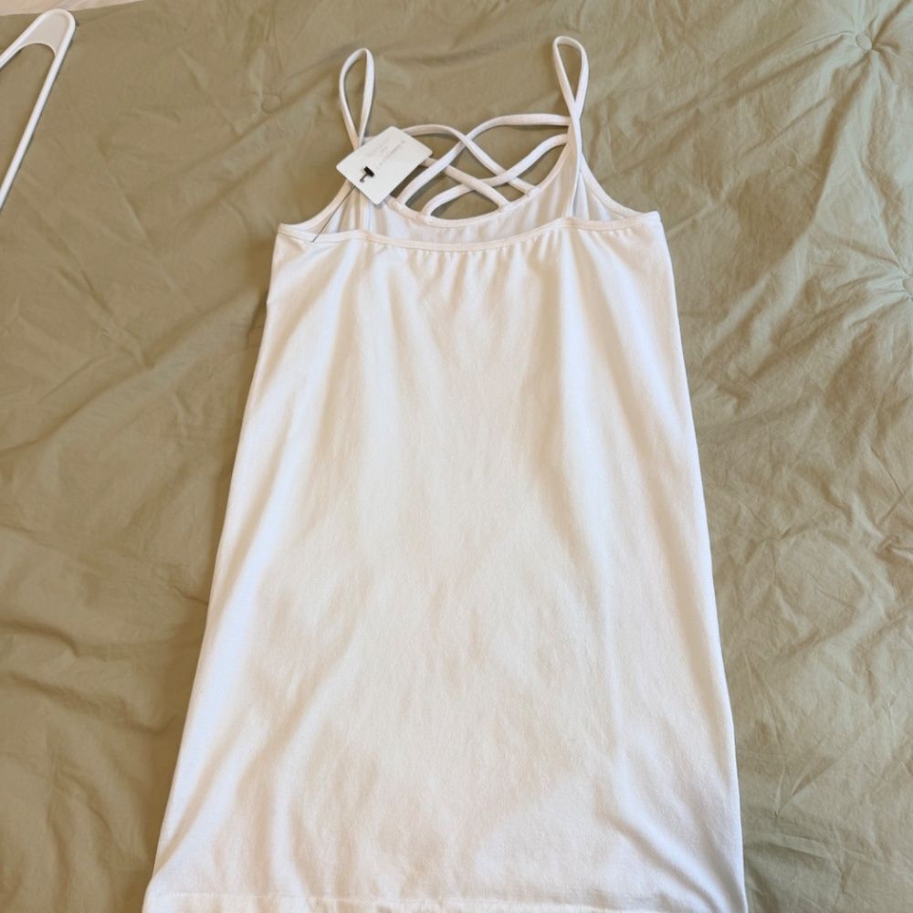 NWT M. RENA Cami. White, Stretchy, Strap neck line - Picture 3 of 5